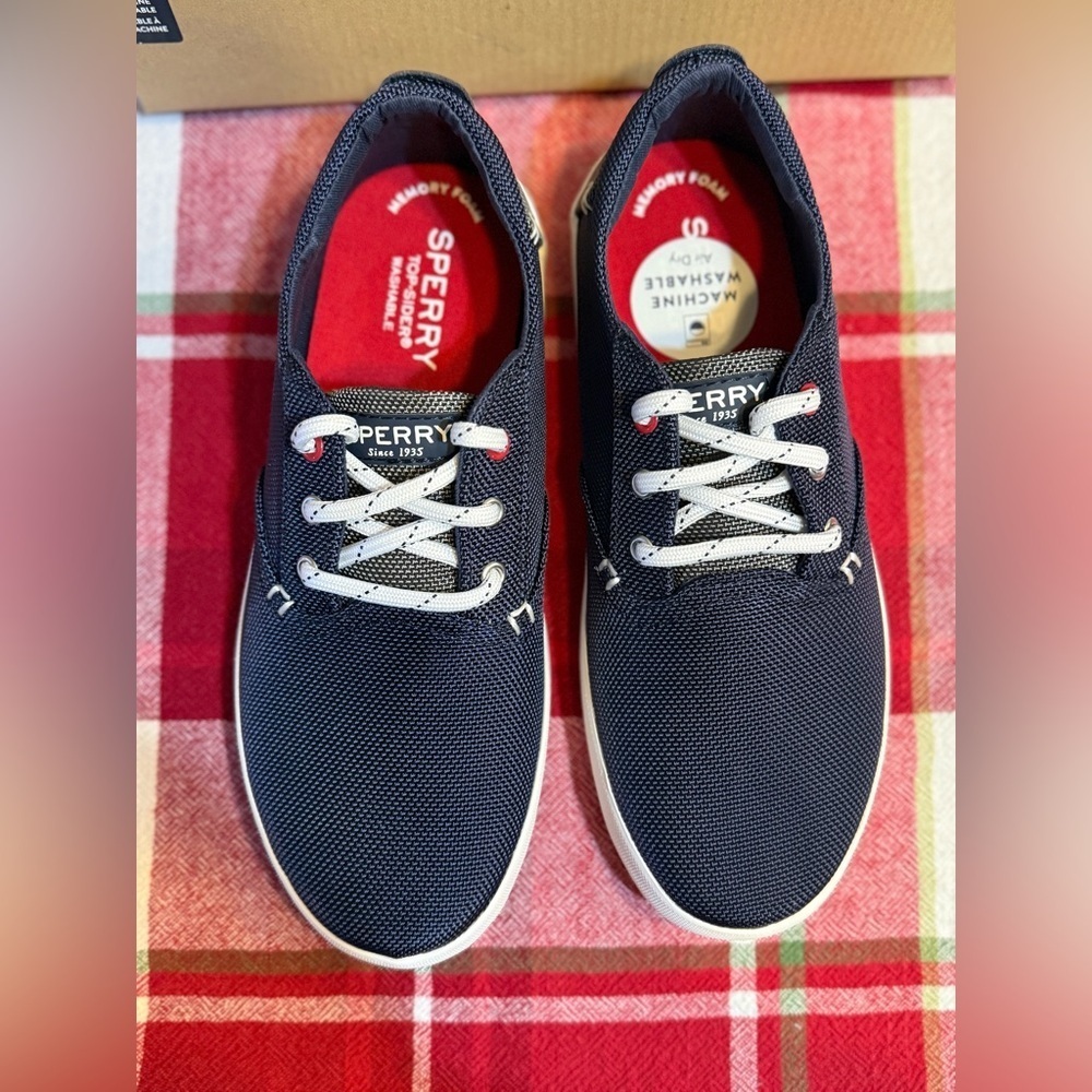 Sperry Bodie Washable Blue Boys Shoes - Picture 2 of 5